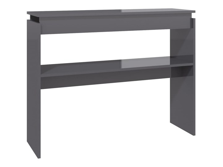 vidaXL Stolik konsolowy, szary, wysoki połysk, 102x30x80 cm, płyta Szerokość 102 cm Z półką Głębokość 30 cm Pomieszczenie Przedpokój
