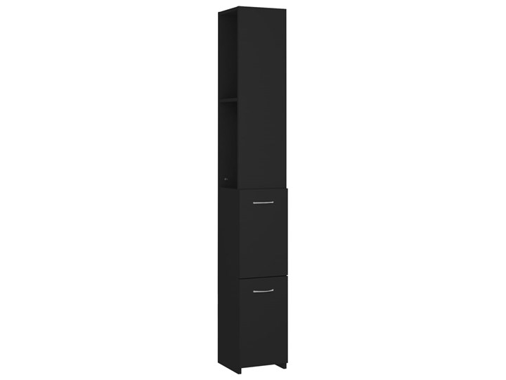 vidaXL Szafka łazienkowa, czarny z połyskiem, 25x25x170 cm, płyta Płyta MDF Płyta stolarska Wykończenie Błyszczące