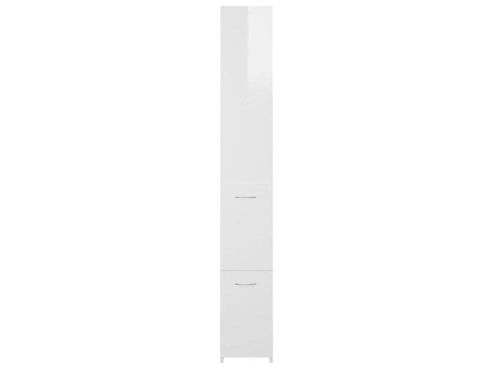 vidaXL Szafka łazienkowa, biała z połyskiem, 25x25x170 cm, płyta Płyta stolarska Płyta MDF Kolor Biały