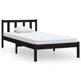 vidaXL Rama łóżka, czarna, z litego drewna sosnowego, 100 x 200 cm