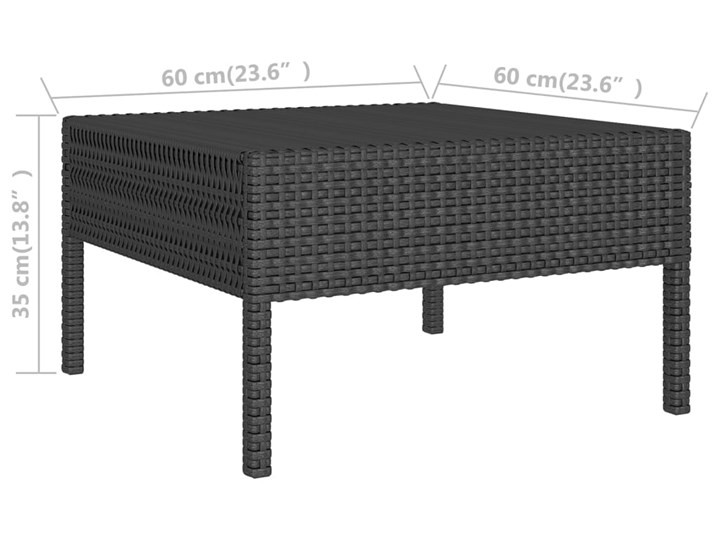 vidaXL 12-cz. zestaw wypoczynkowy do ogrodu, z poduszkami, czarny Zestawy wypoczynkowe Zestawy modułowe Stal Rattan Tworzywo sztuczne Kategoria Zestawy mebli ogrodowych