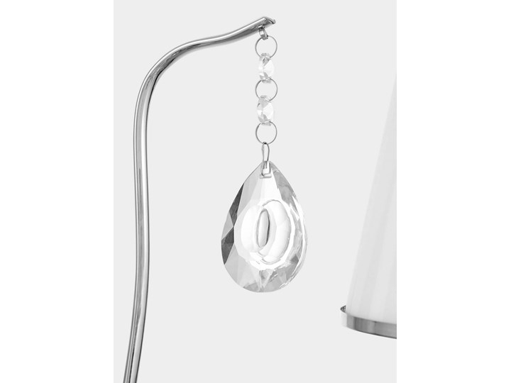 LAMPA ŚCIENNA KINKIET KRYSZTAŁOWY BIAŁY FINEZZIA W1 Szkło Kinkiet dekoracyjny Metal Kinkiet z abażurem Tkanina Kinkiet z kloszem Styl Glamour Kinkiet łazienkowy Kategoria Lampy ścienne
