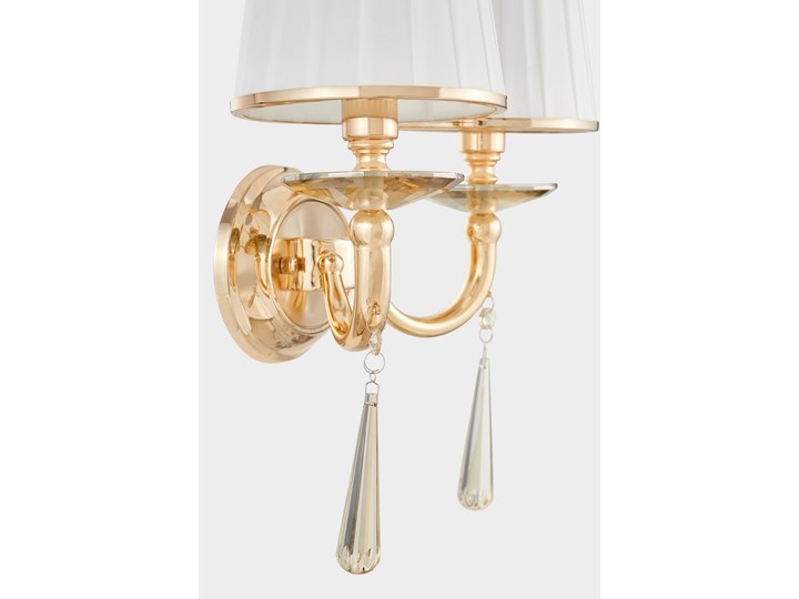 KINKIET LAMPA ŚCIENNA ZŁOTA FABIONE W2 LUMINA DECO Tkanina Metal Kinkiet z abażurem Kinkiet dekoracyjny Kinkiet z kloszem Kryształ Kolor Złoty