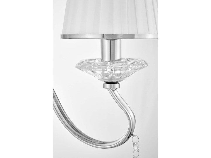 LAMPA ŚCIENNA KINKIET KRYSZTAŁOWY BIAŁY FINEZZIA W1 LUMINA DECO Metal Kinkiet z abażurem Kinkiet z kloszem Kinkiet dekoracyjny Szkło Tkanina Kinkiet łazienkowy Kolor Srebrny