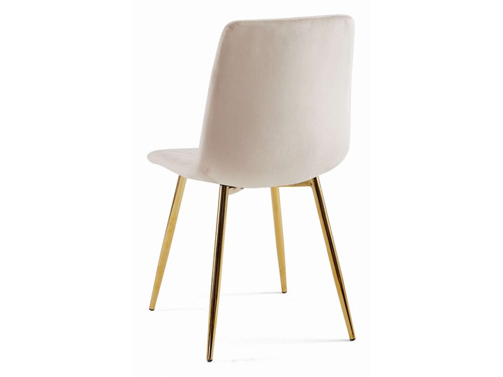 Krzesło beżowe, złote nogi DC-6400 welur #5 Tworzywo sztuczne Metal Tkanina Pomieszczenie Salon