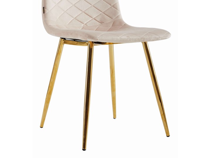 Krzesło beżowe, złote nogi DC-6400 welur #5 Tkanina Metal Tworzywo sztuczne Rodzaj(n) Krzesła