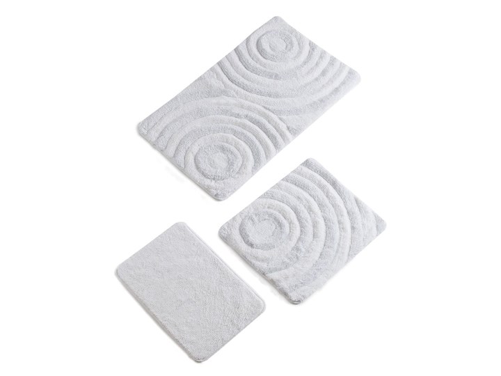 Zestaw 3 białych dywaników łazienkowych Alessia Sparkle 40x60 cm Prostokątny Akryl Kategoria Dywaniki łazienkowe 50x60 cm 60x100 cm Kolor Beżowy