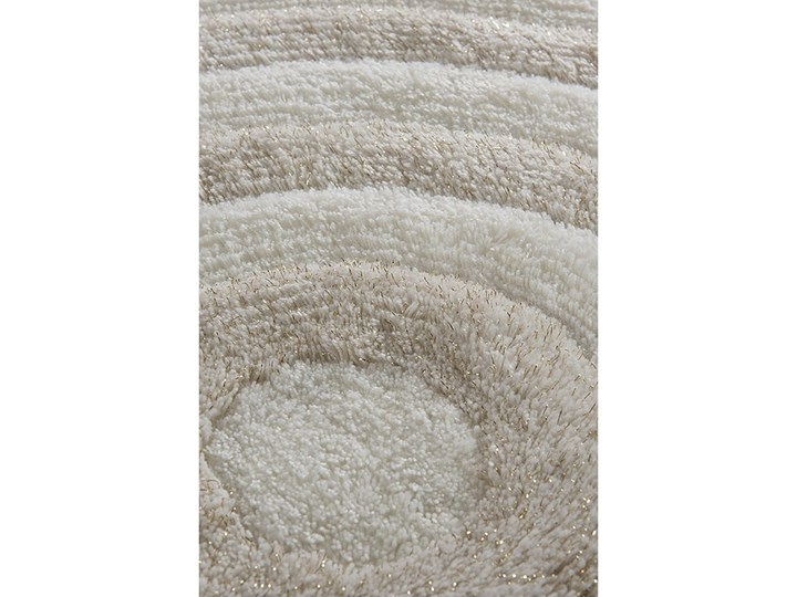 Zestaw 3 dywaników łazienkowych z nićmi w złotym kolorze Wave Kategoria Dywaniki łazienkowe 50x60 cm 40x60 cm 60x100 cm Prostokątny Akryl Kolor Beżowy