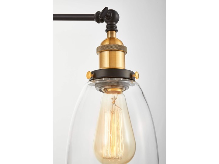 LAMPA ŚCIENNA KINKIET LOFTOWY CZARNY BARTON W2 Kinkiet z abażurem Styl Industrialny Kinkiet z kloszem Metal Szkło Kategoria Lampy ścienne