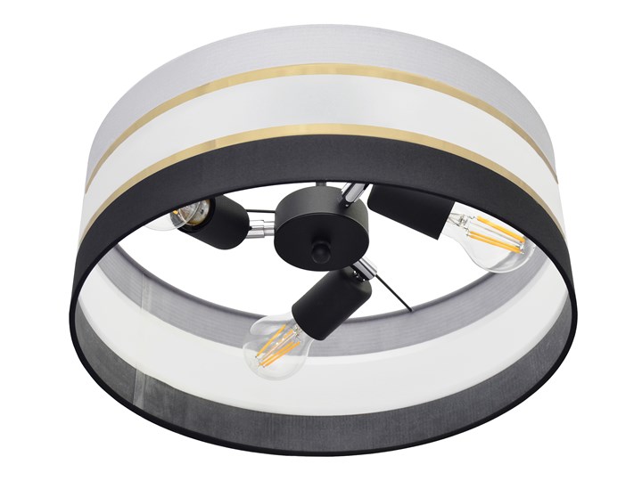 Plafon abażur HELEN P-0804-15/3 BK-B +GR+GO+MAT+BK Metal Tkanina Tworzywo sztuczne Styl Glamour