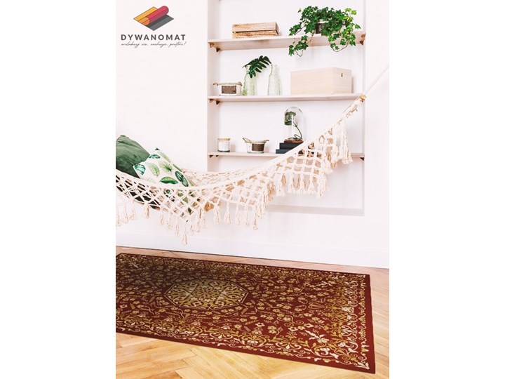 Modny winylowy dywan Roślinny deseń 60x90 cm Dywany Kategoria Dywany 80x120 cm Prostokątny Kolor Brązowy