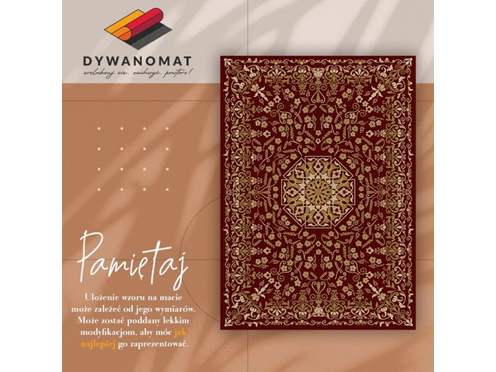 Modny winylowy dywan Roślinny deseń 60x90 cm Dywany Prostokątny Kategoria Dywany 80x120 cm Kolor Brązowy