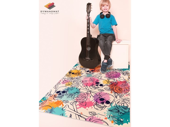 Modny winylowy dywan Czaszki i róże 60x90 cm 80x120 cm Dywany Prostokątny Kategoria Dywany
