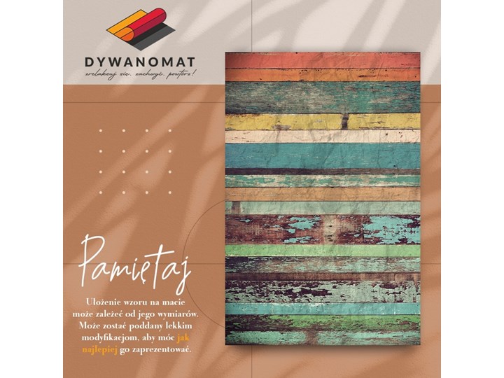 Modny winylowy dywan Kolorowe deski 60x90 cm 80x120 cm Kolor Wielokolorowy Prostokątny Dywany Kategoria Dywany