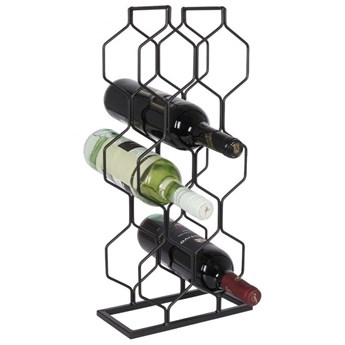 Stojak metalowy czarny wino regał szafka półka na wina 8 butelek 23x11x48 cm kod: O-229031