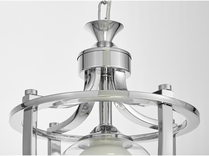 LAMPA WISZĄCA LOFT CHROMOWANA BROOKLYN W1 Lampa z kloszem Metal Szkło Pomieszczenie Przedpokój