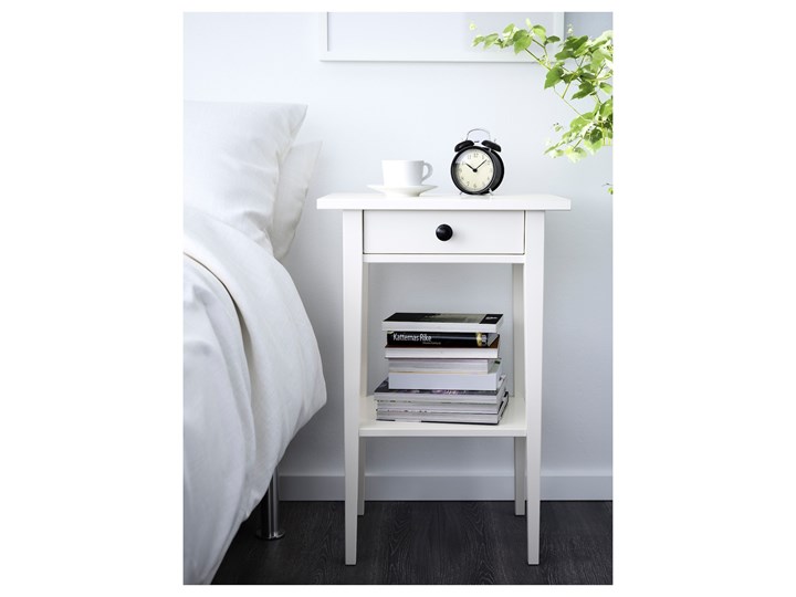IKEA HEMNES Zestaw mebli do sypialni 4 szt, biała bejca, 140x200 cm Kolor Biały Pomieszczenie Sypialnia