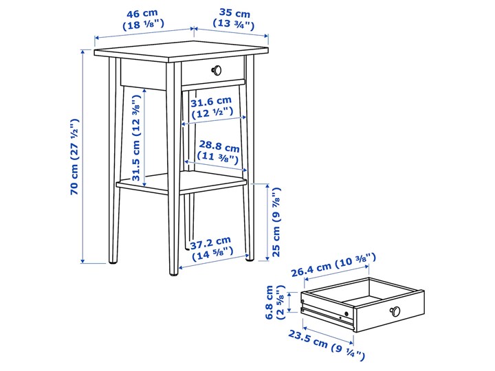IKEA HEMNES Zestaw mebli do sypialni 4 szt, biała bejca, 140x200 cm Pomieszczenie Sypialnia