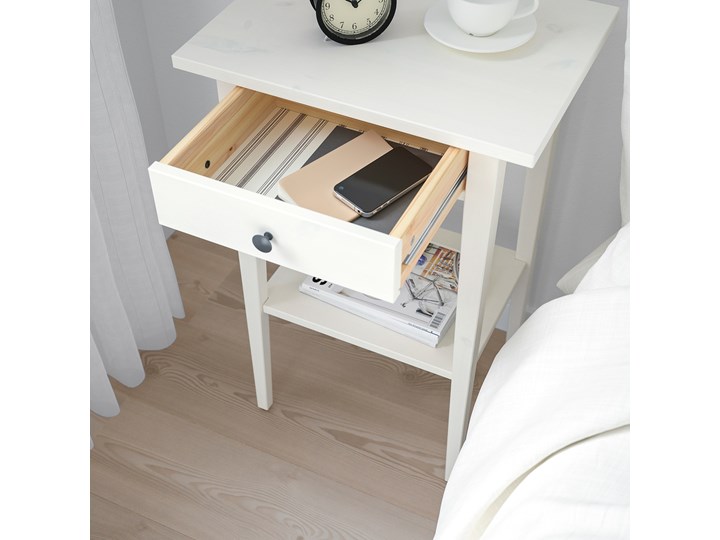 IKEA HEMNES Zestaw mebli do sypialni 4 szt, biała bejca, 160x200 cm Pomieszczenie Sypialnia Kolor Biały