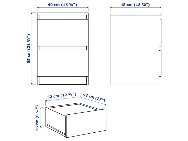 IKEA MALM Meble do sypialni, kpl. 2 szt, biały, 160x200 cm Pomieszczenie Sypialnia Kategoria Zestawy mebli do sypialni