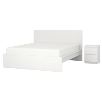 IKEA MALM Meble do sypialni, kpl. 2 szt, biały, 140x200 cm