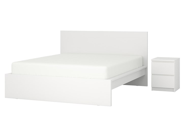 IKEA MALM Meble do sypialni, kpl. 2 szt, biały, 140x200 cm Pomieszczenie Sypialnia
