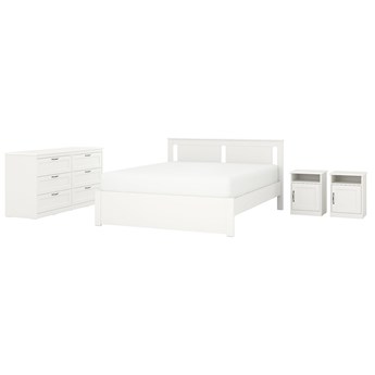 IKEA SONGESAND Zestaw mebli do sypialni 4 szt, biały, 160x200 cm