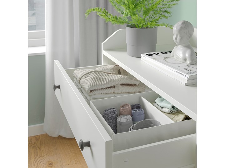 IKEA HAUGA Zestaw mebli do sypialni 3 szt, biały Pomieszczenie Sypialnia Kategoria Zestawy mebli do sypialni