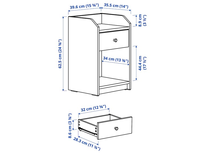 IKEA HAUGA Zestaw mebli do sypialni 3 szt, biały Pomieszczenie Sypialnia