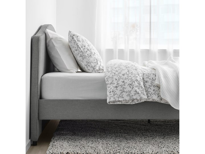 IKEA HAUGA Zestaw mebli do sypialni 5 szt, Vissle szary, 140x200 cm Pomieszczenie Sypialnia Kategoria Zestawy mebli do sypialni