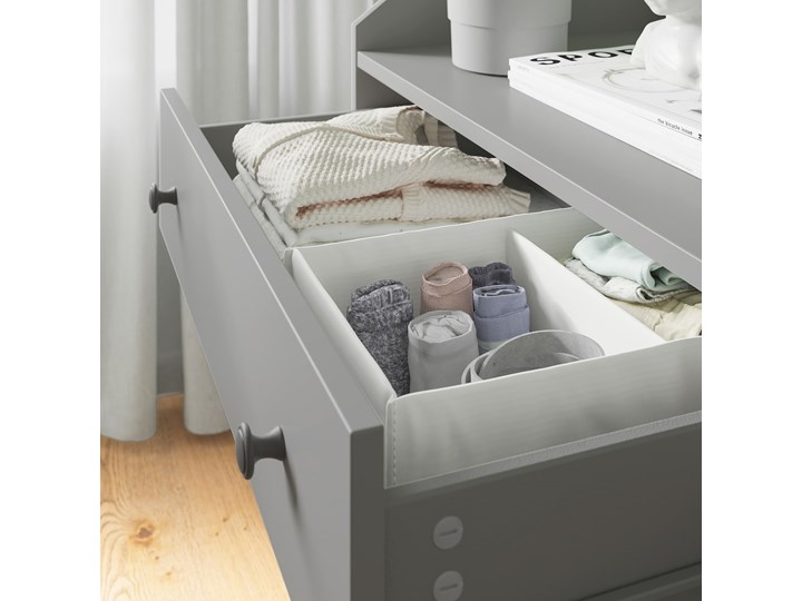 IKEA HAUGA Zestaw mebli do sypialni 5 szt, Vissle szary, 160x200 cm Pomieszczenie Sypialnia