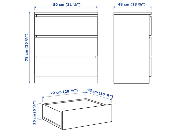 IKEA MALM Meble do sypialni, kpl. 2 szt, biały Pomieszczenie Sypialnia Kategoria Zestawy mebli do sypialni