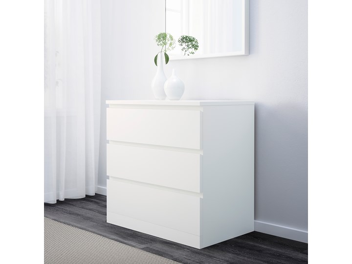 IKEA MALM Zestaw mebli do sypialni 3 szt, biały Pomieszczenie Sypialnia
