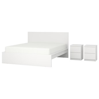 IKEA MALM Zestaw mebli do sypialni 3 szt, biały, 140x200 cm