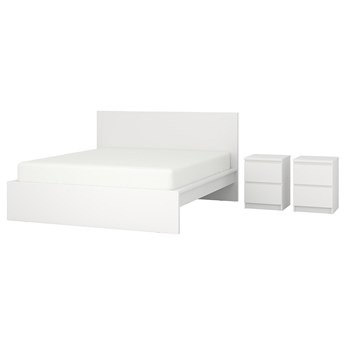 IKEA MALM Zestaw mebli do sypialni 3 szt, biały, 160x200 cm
