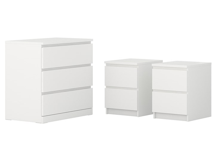 IKEA MALM Zestaw mebli do sypialni 3 szt, biały Pomieszczenie Sypialnia Kategoria Zestawy mebli do sypialni