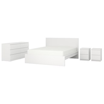 IKEA MALM Zestaw mebli do sypialni 4 szt, biały, 160x200 cm