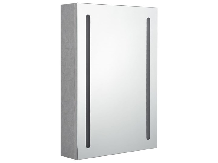 vidaXL Szafka łazienkowa z lustrem i LED, szarość betonu, 50x13x70 cm Kategoria Szafki stojące Głębokość 13 cm Szkło Szerokość 50 cm Szafki Wiszące Płyta MDF Kolor Szary