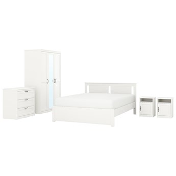 IKEA SONGESAND Zestaw mebli do sypialni 5 szt, biały, 140x200 cm