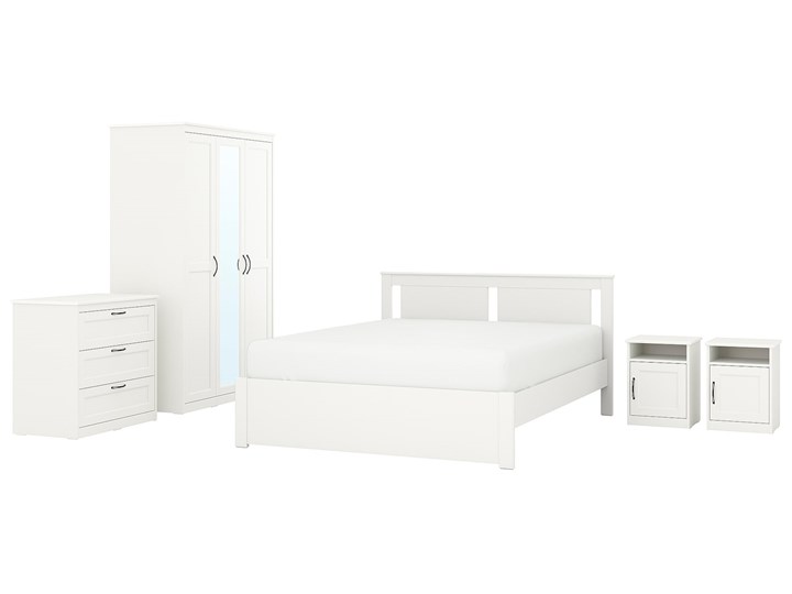IKEA SONGESAND Zestaw mebli do sypialni 5 szt, biały, 140x200 cm