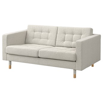 IKEA LANDSKRONA Sofa 2-osobowa, Gunnared/beżowy drewno