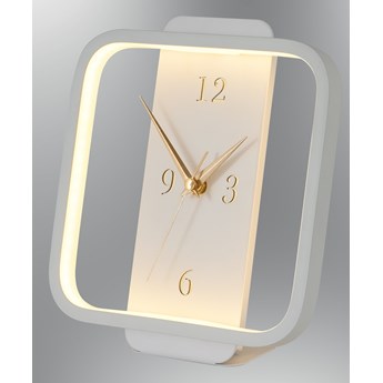 Nowoczesna lampa stolikowa LED 151-ML,01 zegar biały ozcan salon sypialnia hotel