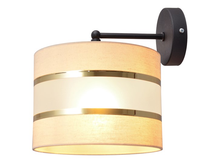 Kinkiet abażur HELEN KK-0801/1 BK-B +EC+GO+MAT Tkanina Metal Styl Nowoczesny Tworzywo sztuczne Kinkiet z abażurem Styl Glamour