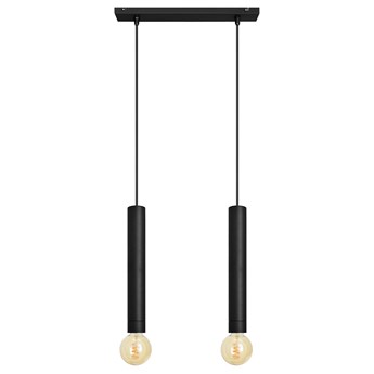 Lampa metalowa podwójna na listwie TUBA czarna E27