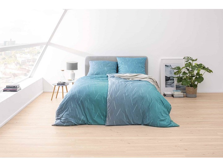 Komplet pościeli Jersey Estella Cordelius Cyan 155x200 cm Bawełna 200x200 cm Kategoria Komplety pościeli 70x80 cm 135x200 cm 200x220 cm Rozmiar poduszki 70x80 cm