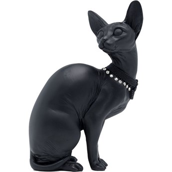 Figurka dekoracyjna czarna siedzący kot 18x12 cm