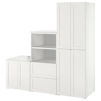 IKEA SMÅSTAD / PLATSA Regał, Biały/biała rama, 180x57x181 cm