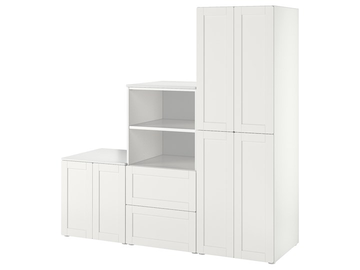 IKEA SMÅSTAD / PLATSA Regał, Biały/biała rama, 180x57x181 cm