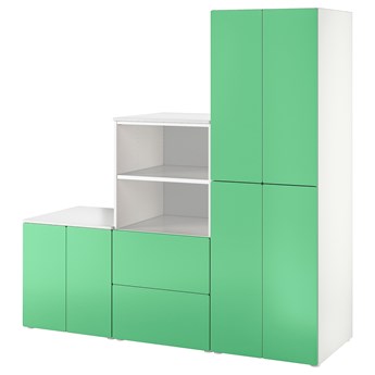 IKEA SMÅSTAD / PLATSA Regał, Biały/zielony, 180x57x181 cm