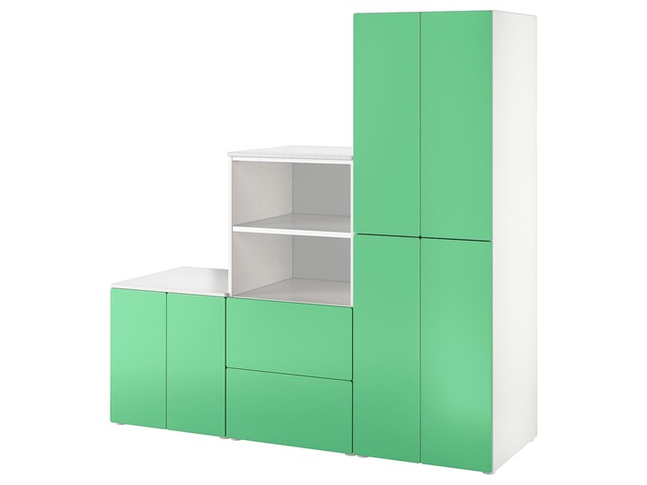 IKEA SMÅSTAD / PLATSA Regał, Biały/zielony, 180x57x181 cm